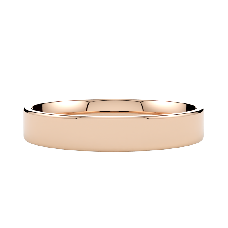 Subtelna płaska obrączka ślubna różowe złoto 585